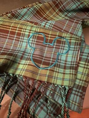 Disney Plaid Scarf - green- hard to find